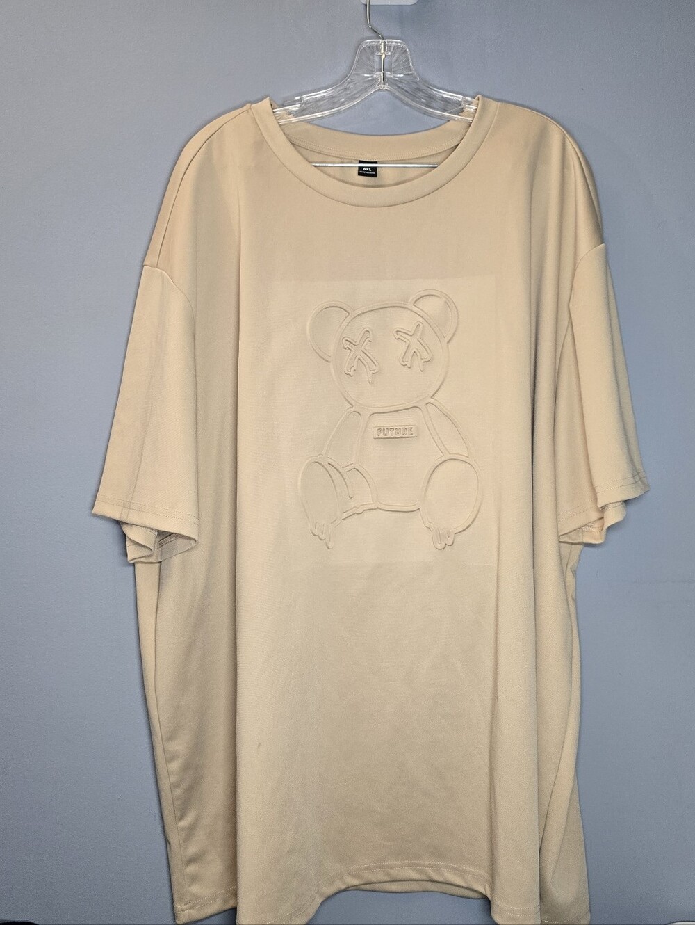 Shein Norveth 3D/Embossed Future Bear Shirt-Big Mens 6XL-Tan